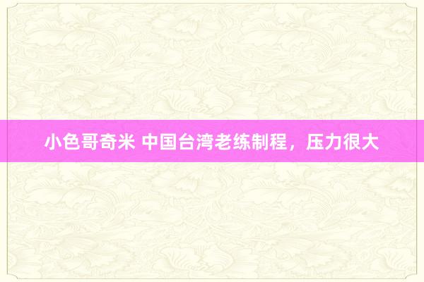 小色哥奇米 中国台湾老练制程，压力很大