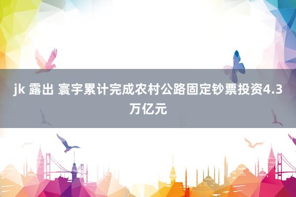 jk 露出 寰宇累计完成农村公路固定钞票投资4.3万亿元