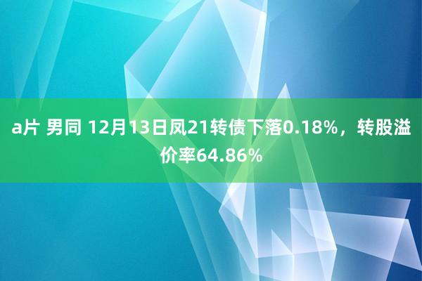 a片 男同 12月13日凤21转债下落0.18%，转股溢价率64.86%