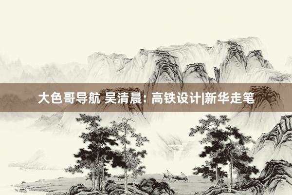 大色哥导航 吴清晨: 高铁设计|新华走笔