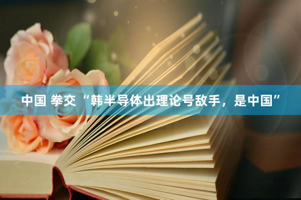 中国 拳交 “韩半导体出理论号敌手，是中国”