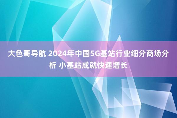 大色哥导航 2024年中国5G基站行业细分商场分析 小基站成就快速增长