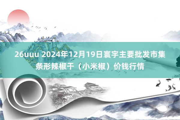 26uuu 2024年12月19日寰宇主要批发市集条形辣椒干（小米椒）价钱行情