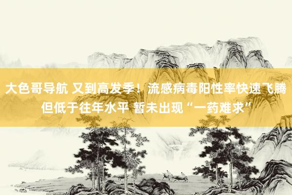 大色哥导航 又到高发季！流感病毒阳性率快速飞腾但低于往年水平 暂未出现“一药难求”