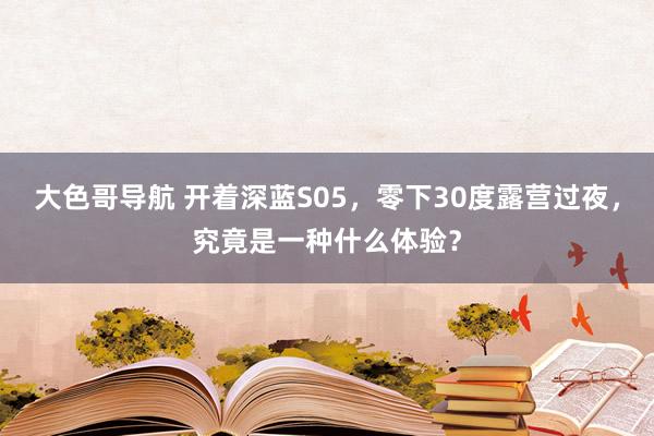 大色哥导航 开着深蓝S05，零下30度露营过夜，究竟是一种什么体验？