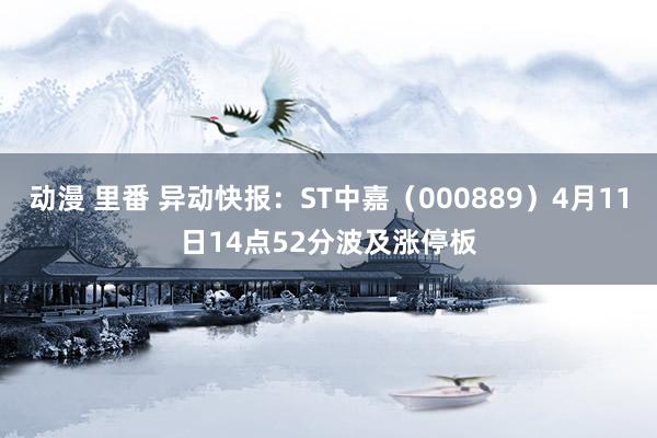 动漫 里番 异动快报：ST中嘉（000889）4月11日14点52分波及涨停板